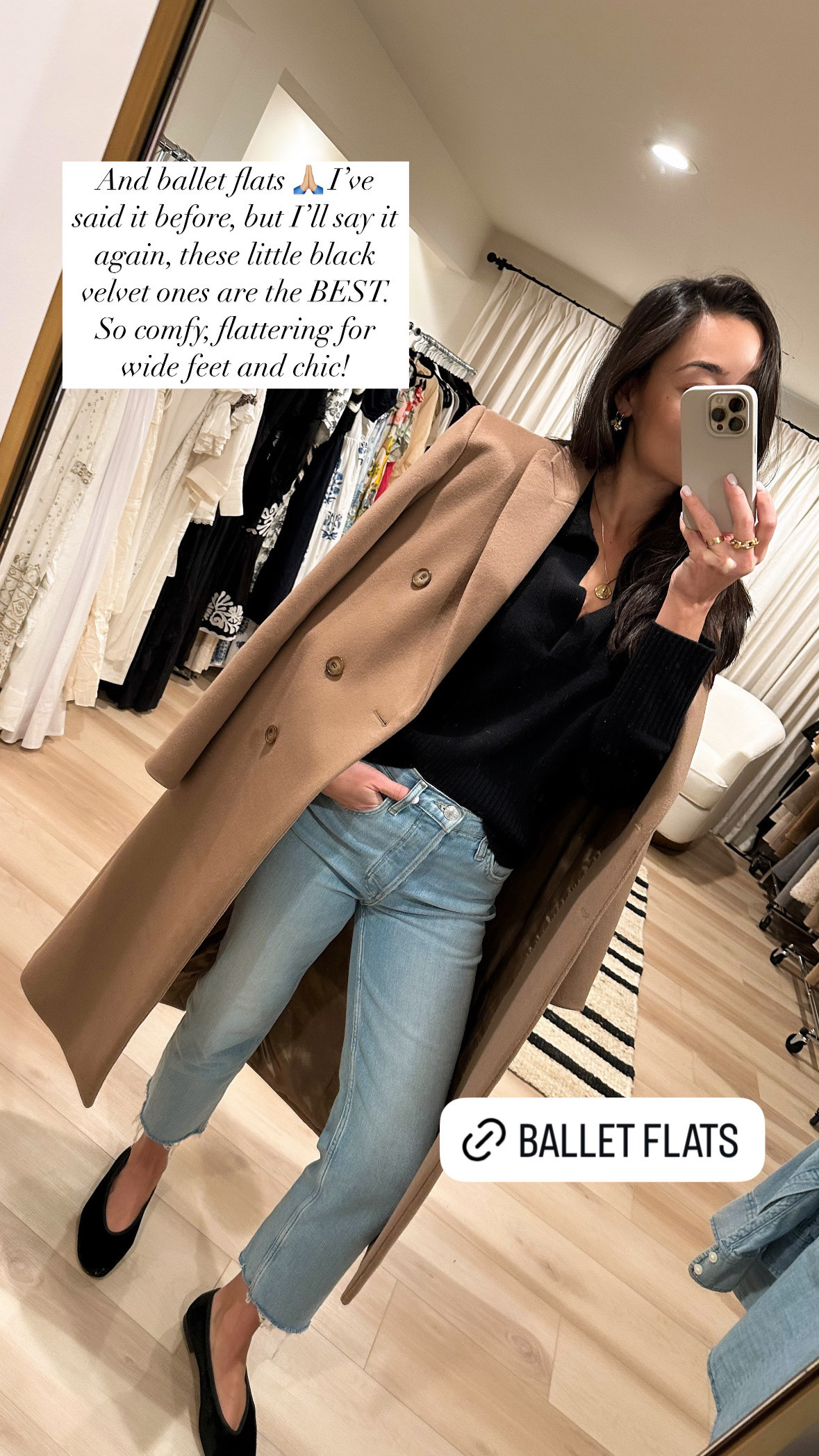 Coat is Joseph (old), similar below! Denim, spring outfit, ballet flats. 

#LTKSeasonal #LTKShoeCrush #LTKWorkwear