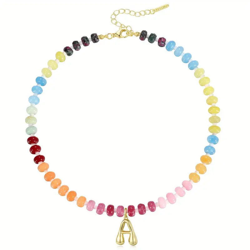 Local warehouse26 Bubble Letter Pendant Colorful Abacus Bead Collar Necklace - Unique Alphabet Je... | Temu Affiliate Program