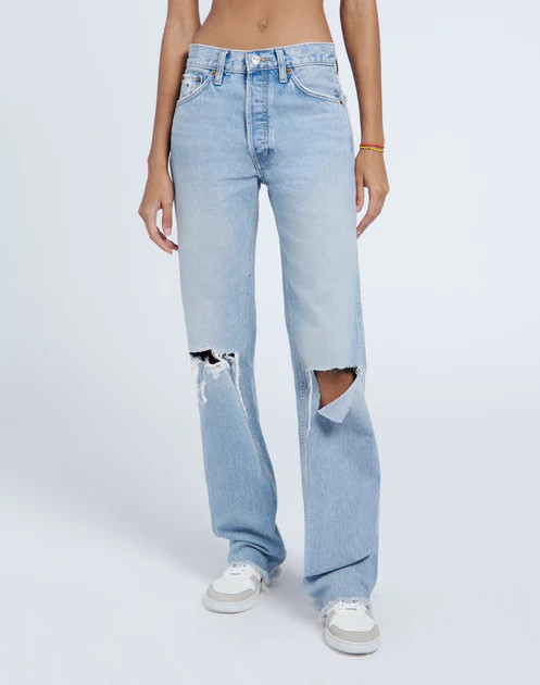 High Rise Loose - Breezy Indigo with Rips | RE/DONE