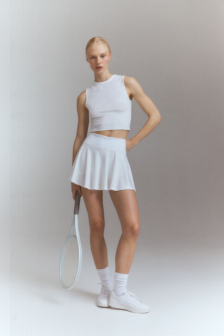 DryMove™ Tennis Circle Skirt - White - Ladies | H&M US | H&M (US + CA)