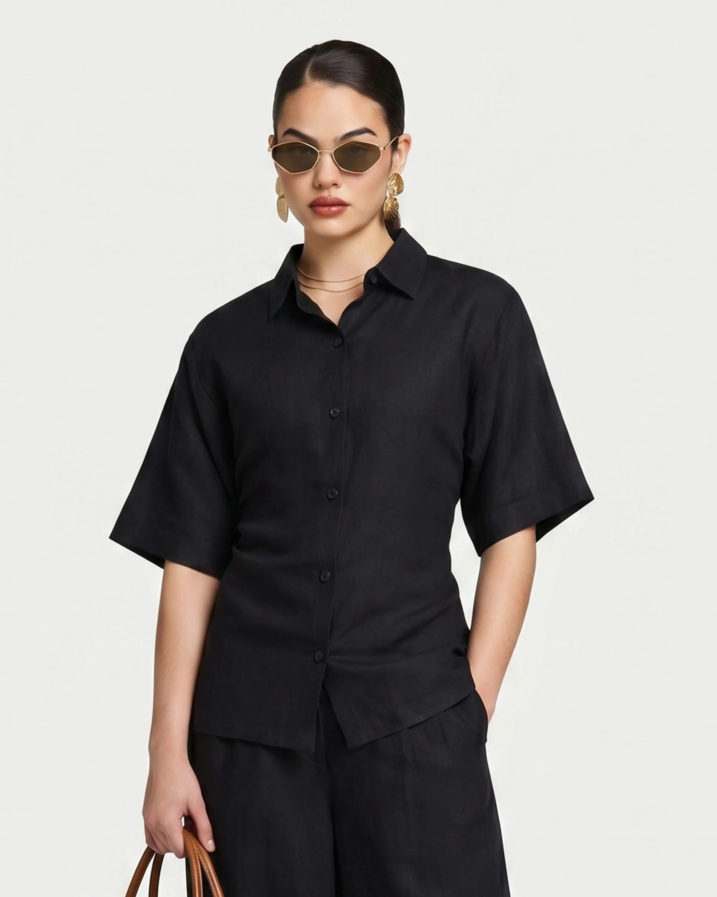Womens Resort Linen Dual-Wear Shirt | HERA Clothing