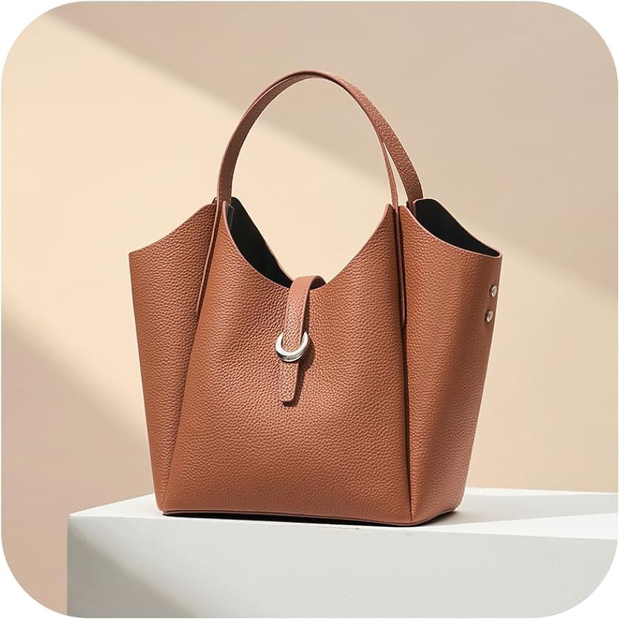 CHUNLI Designer Genuine Leather Purses - Elegant Satchel Tote Bags for Women - Crossbody Handbags... | Amazon (US)