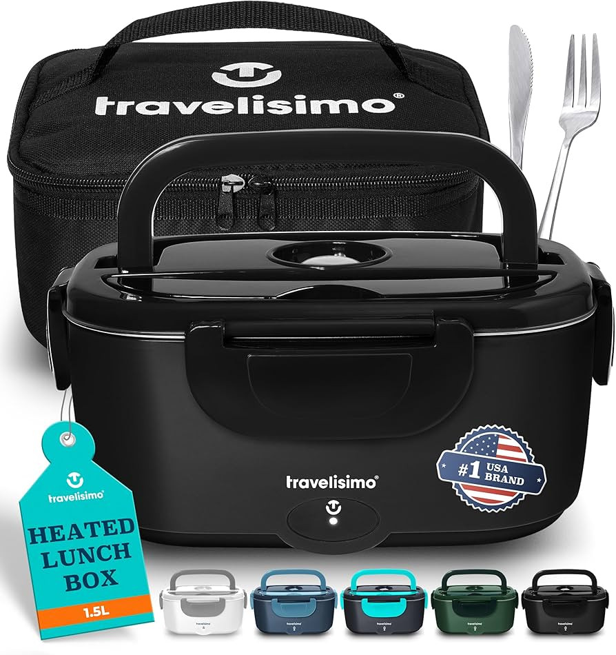 TRAVELISIMO Electric Lunch Box for Adults 80W Heated Lunch Box For Men 1.5L Stainless Steel Porta... | Amazon (US)