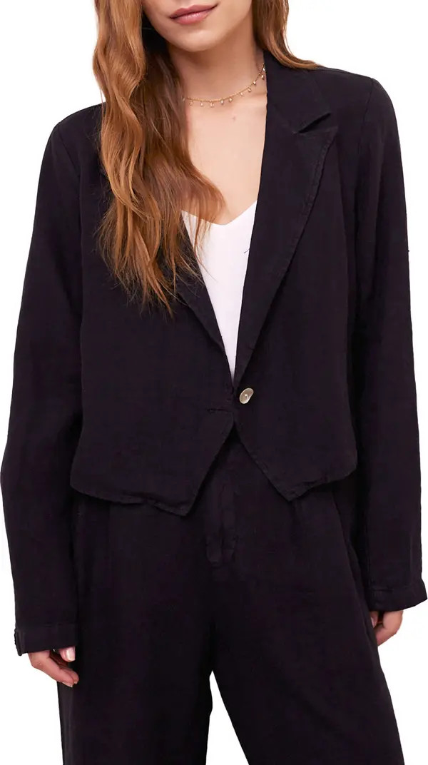 Crop Linen Blazer | Nordstrom