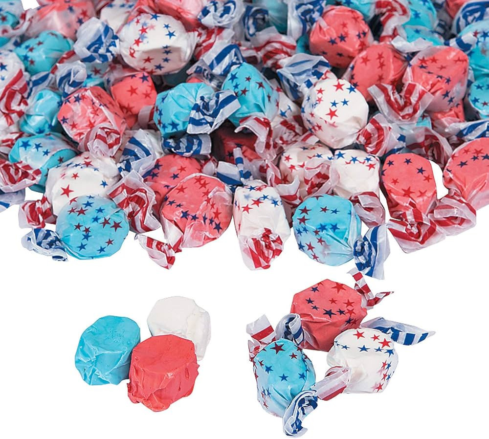 USA Patriotic Red, White and Blue Taffy Candy for Fourth of July - Bulk 1.5 pounds, 67 Pieces - 4... | Amazon (US)