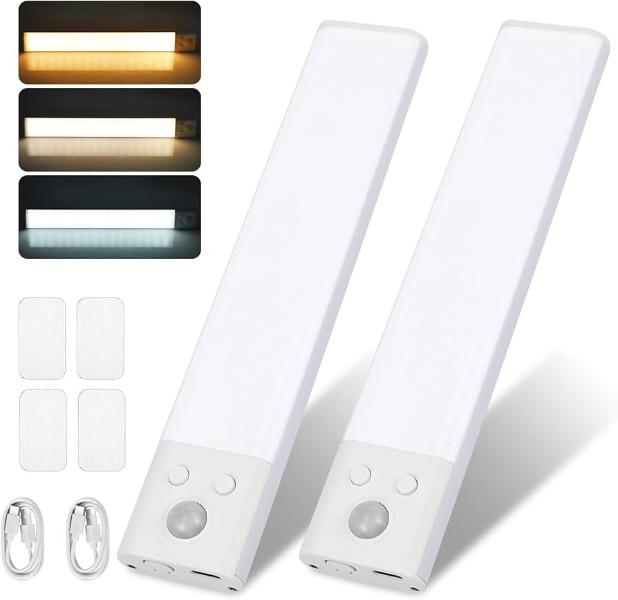 Motion Sensor LED Closet Lights, Three Color Temperatures Dimmable Magnetic Under Cabinet Lightin... | Amazon (US)