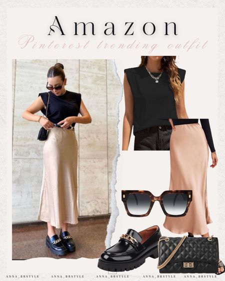 Amazon finds, loafers, satin skirt, black tee, amazon fashion 

#LTKFindsUnder100 #LTKFindsUnder50