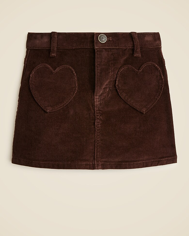 Girls' heart-pocket corduroy skirt | J. Crew US