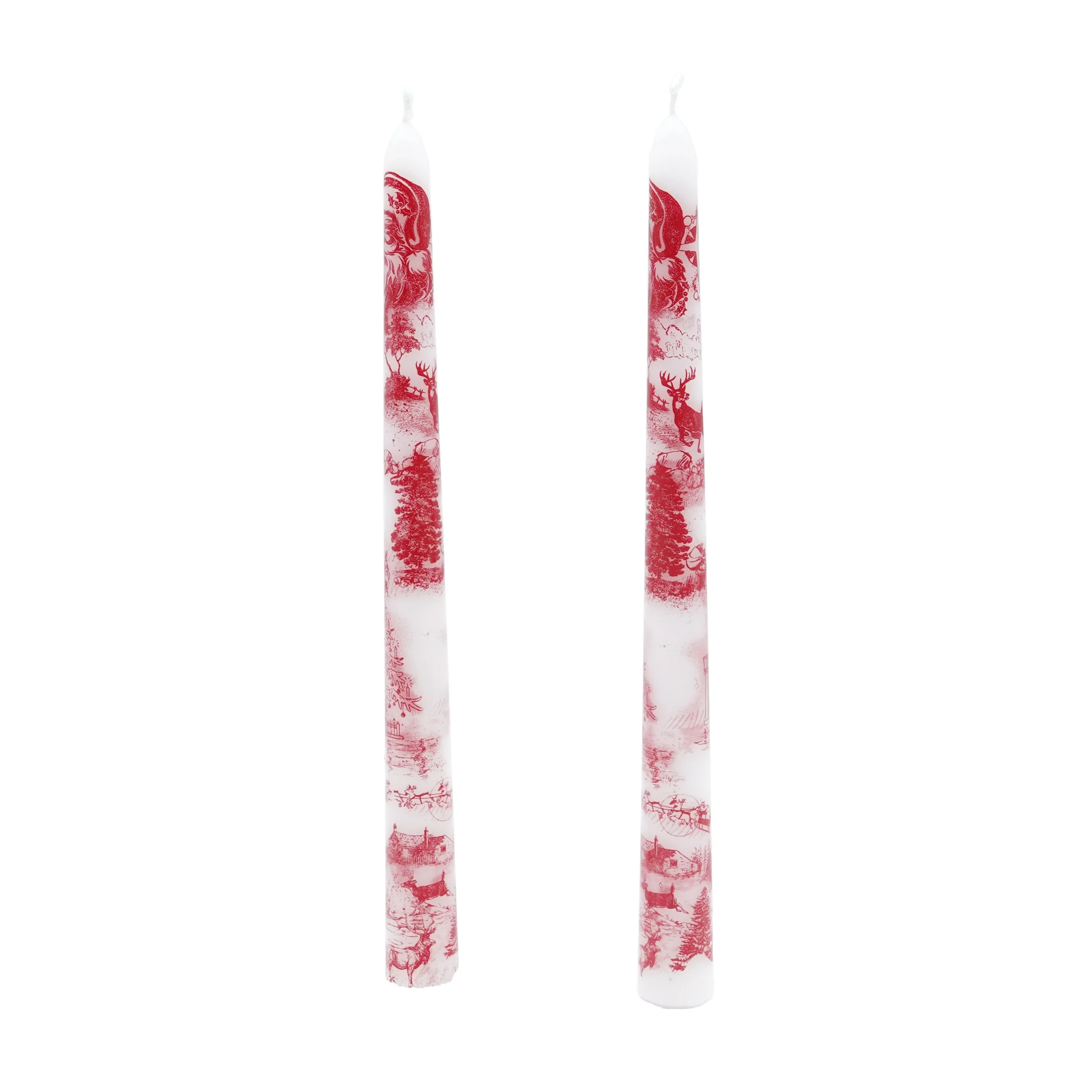 My Texas House Vintage Christmas 10&quot; Red &amp; White Taper Candles, Unscented, 2 Count | Walmart (US)