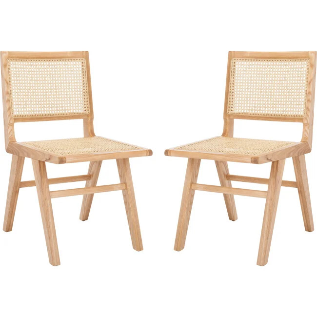 Set of 2 Hattie French Cane Chair, Natural | Maisonette