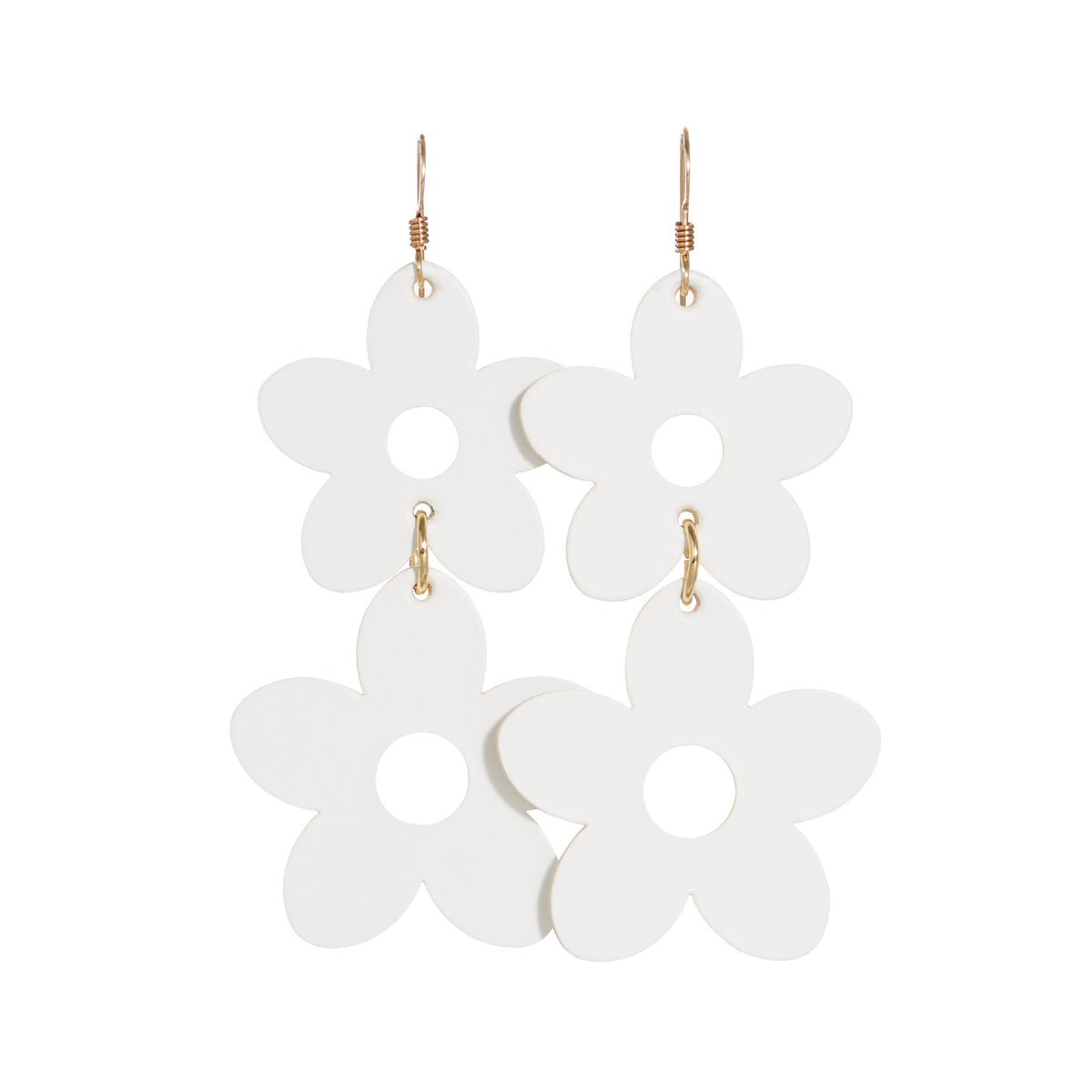 White Posy | Nickel and Suede