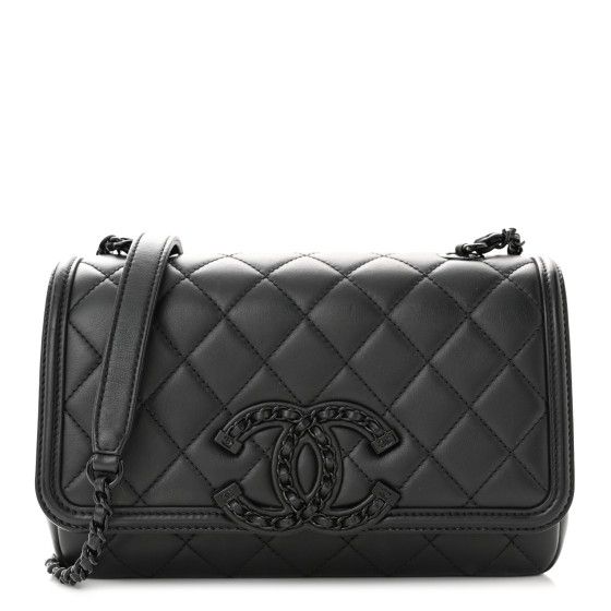 Lambskin Quilted Small CC Filigree Flap Black | FASHIONPHILE (US)