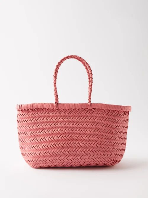 Dragon Diffusion - Triple Jump Mini Woven-leather Basket Bag - Womens - Pink | Matches (UK)