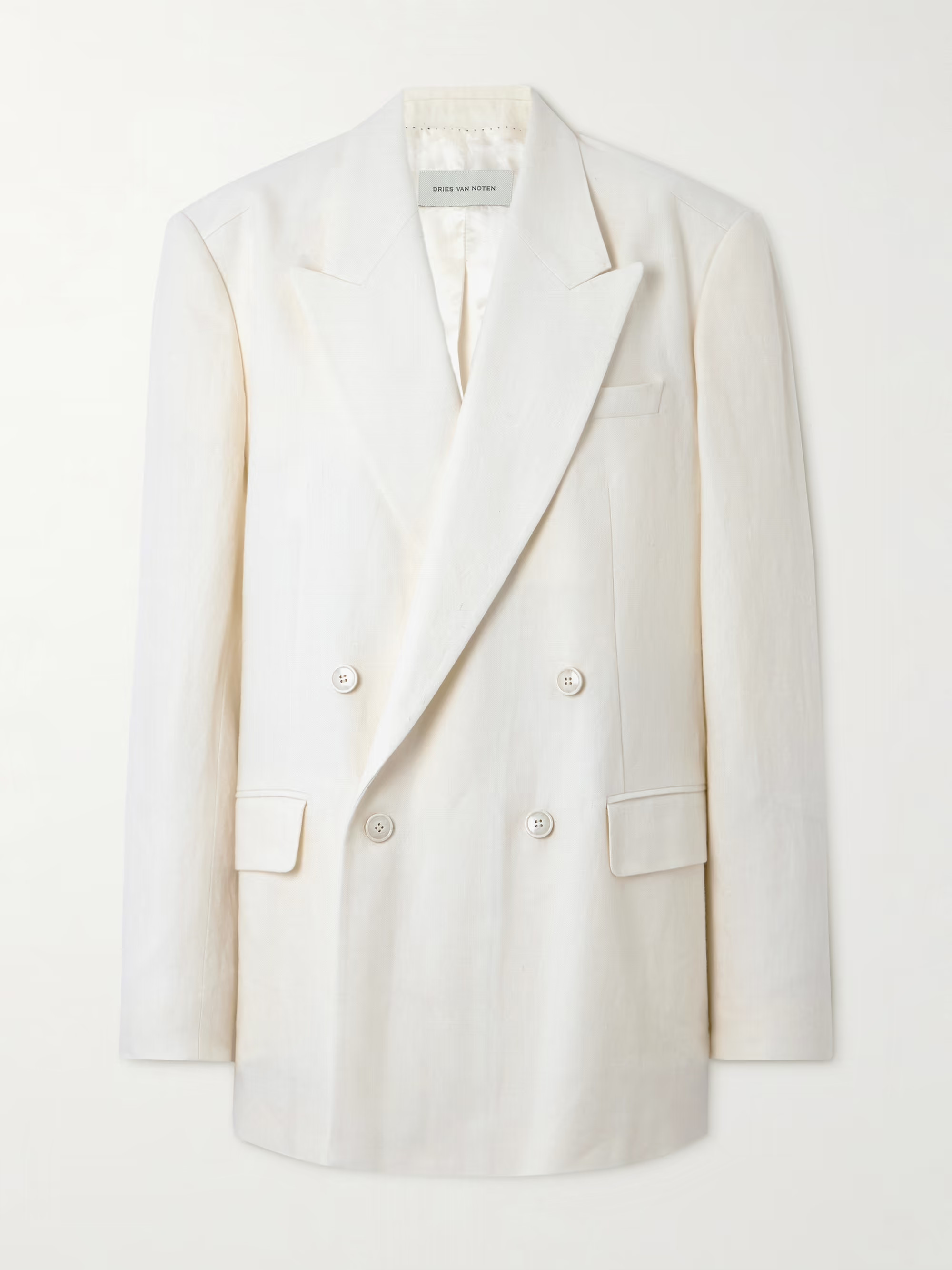 Oversized double-breasted linen, wool, silk and cashmere-blend blazer | NET-A-PORTER (US)
