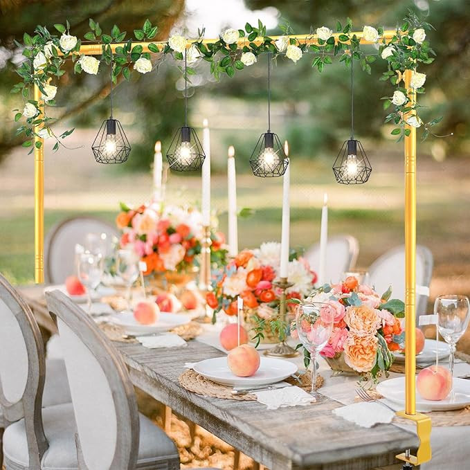 Over The Table Rod Stand with Clamps Adjustable 31"-110'' Length 31"-64" Height Gold Table Balloo... | Amazon (US)