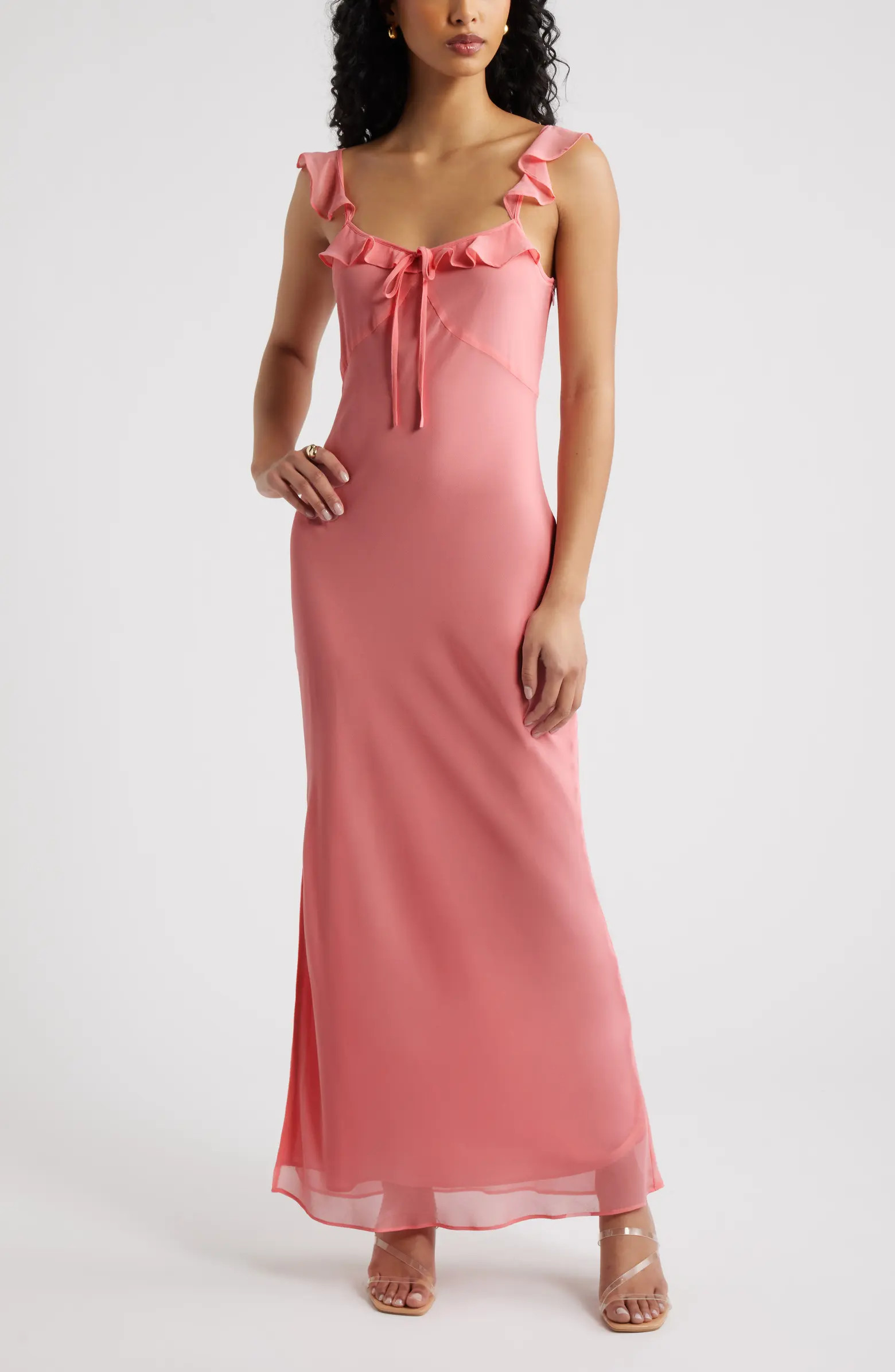 Ruffle Chiffon Maxi Dress | Nordstrom