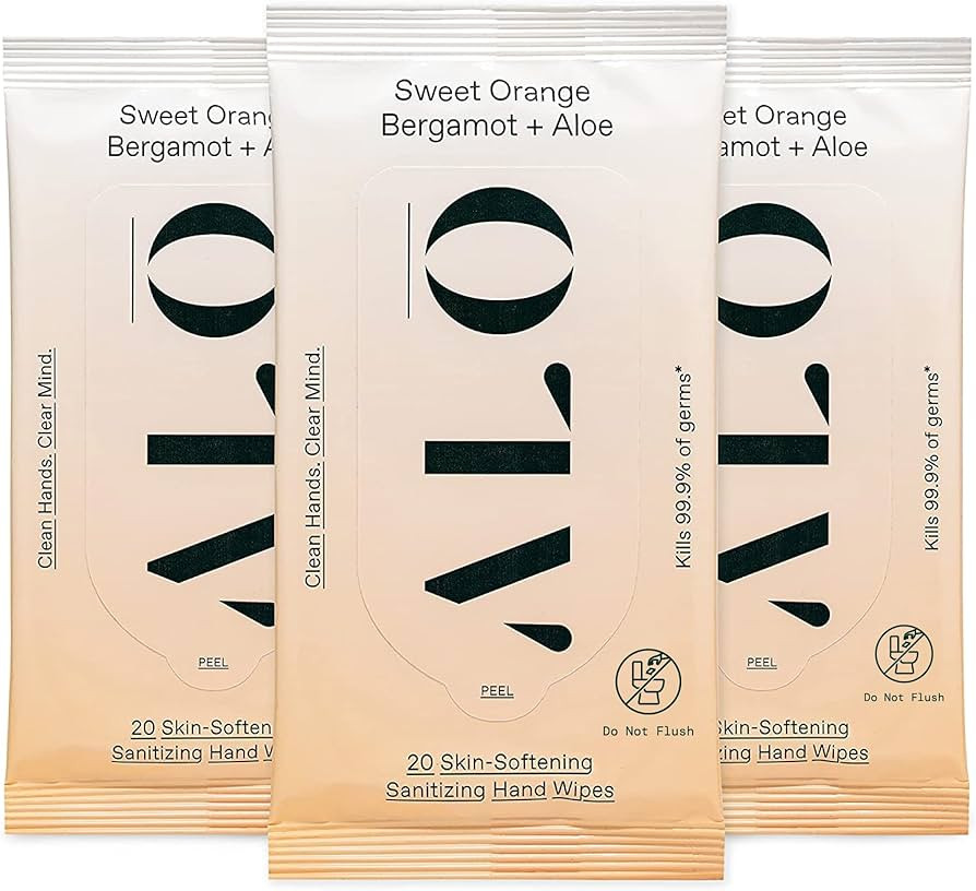 ALŌ Sweet Orange Bergamot + Aloe Sanitizing Hand Wipes - Clean Hands, Clear Mind - On The Go Han... | Amazon (US)
