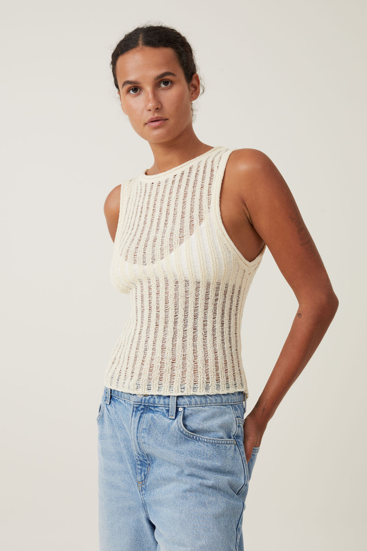 Ladder Knit Boatneck Tank | Cotton On (US)