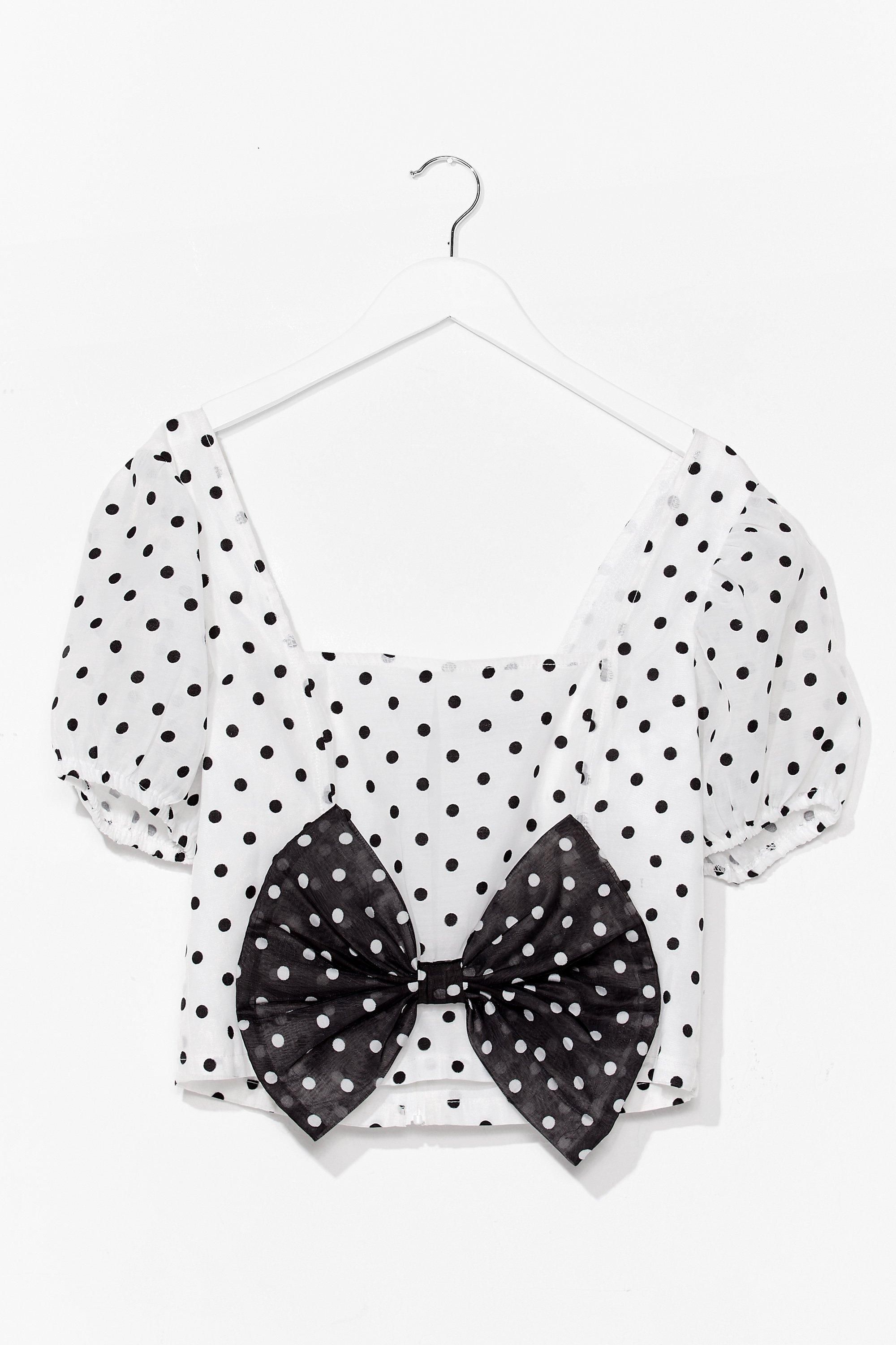 Polka Dot Bow Square Neck Crop Top | Nasty Gal (US)