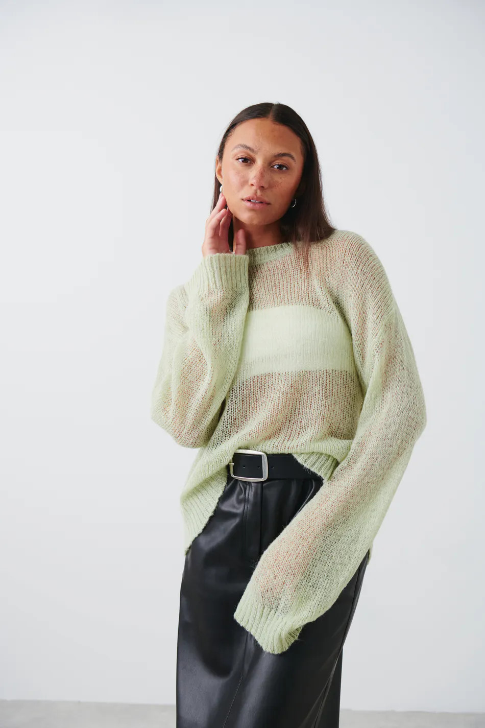 Sheer knitted sweater - Grün - Dame - Gina Tricot | Gina Tricot SE