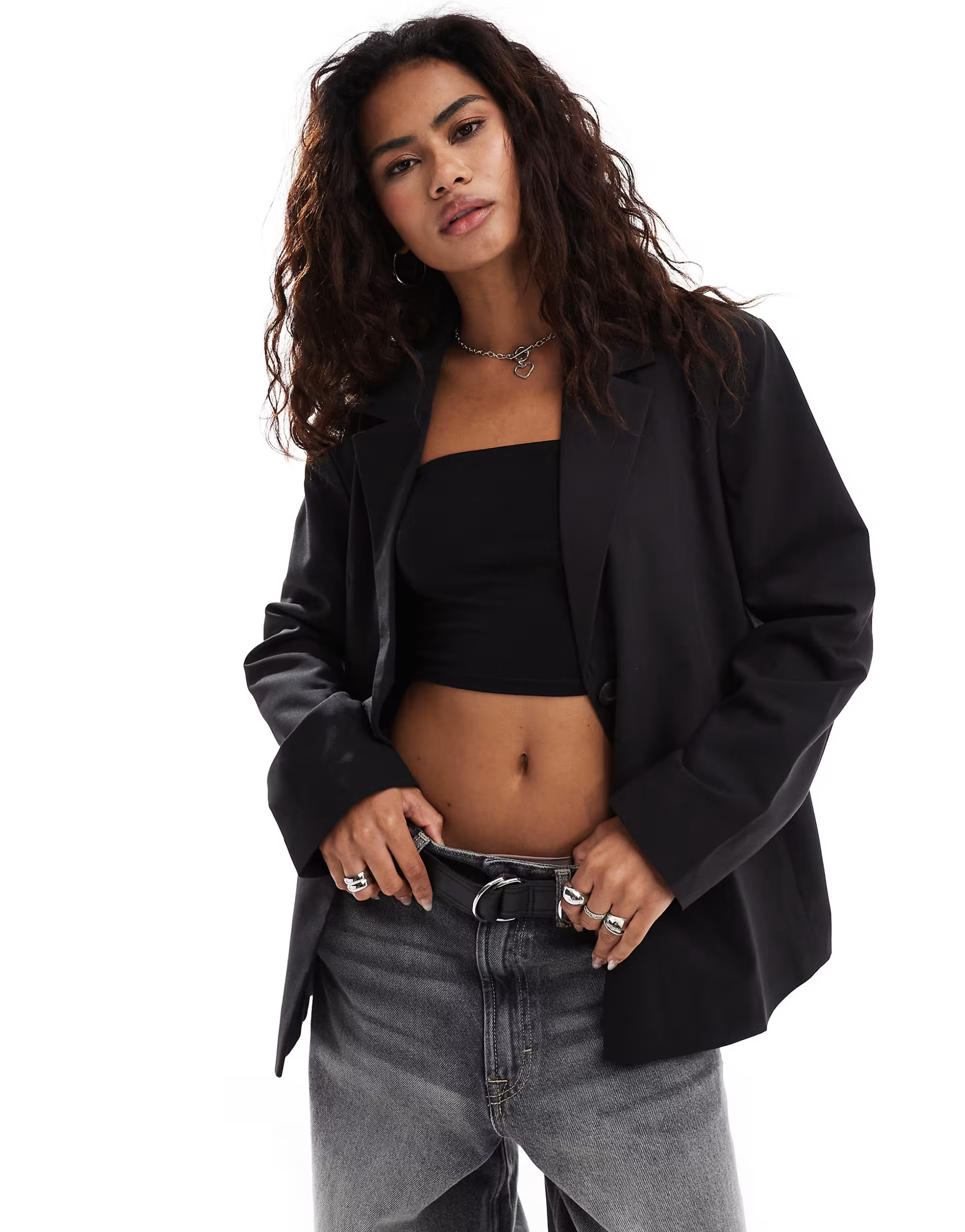 COLLUSION relaxed oversized blazer in black | ASOS (Global)