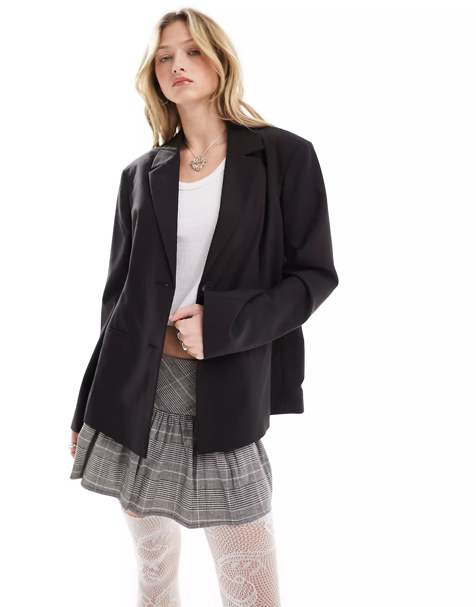 COLLUSION relaxed oversized blazer in black | ASOS (Global)
