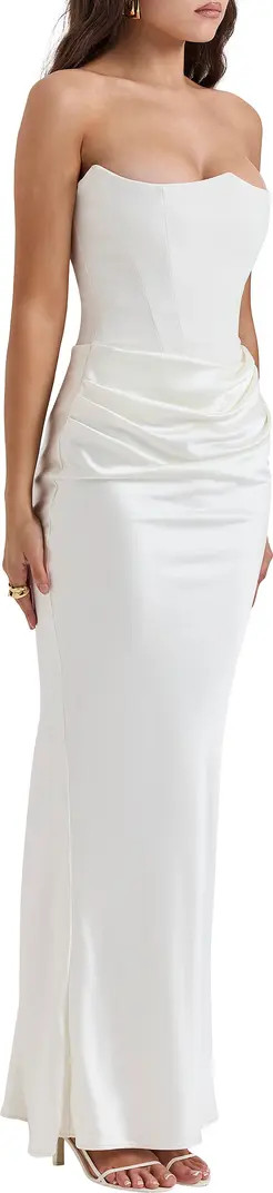 HOUSE OF CB Persephone Strapless Satin Corset Cocktail Dress | Nordstrom | Nordstrom