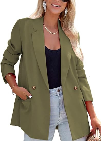 ARTFREE Womens Casual Blazer Button Lapel Long Sleeve Work Business Fashion Blazers Jackets Outfi... | Amazon (US)