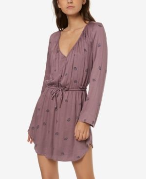 O'Neill Juniors' Printed Bell-Sleeve Dress | Macys (US)