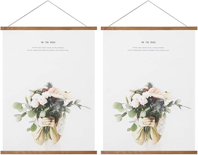Miaowater 2 Pack Poster Frame,16x16 16x20 16x22 16x24 Magnetic Light Wood Wooden Frames Hanger fo... | Amazon (US)