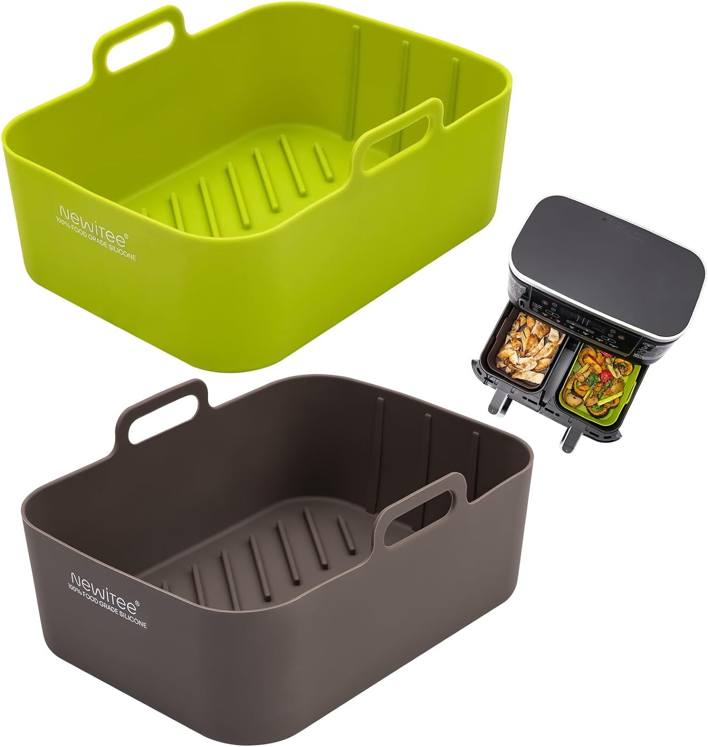 Air Fryer Liners for Ninja Foodi Smart XL DZ401/DZ550 10 QT, NEWITEE BPA Free Silicone Air Fryer ... | Amazon (US)