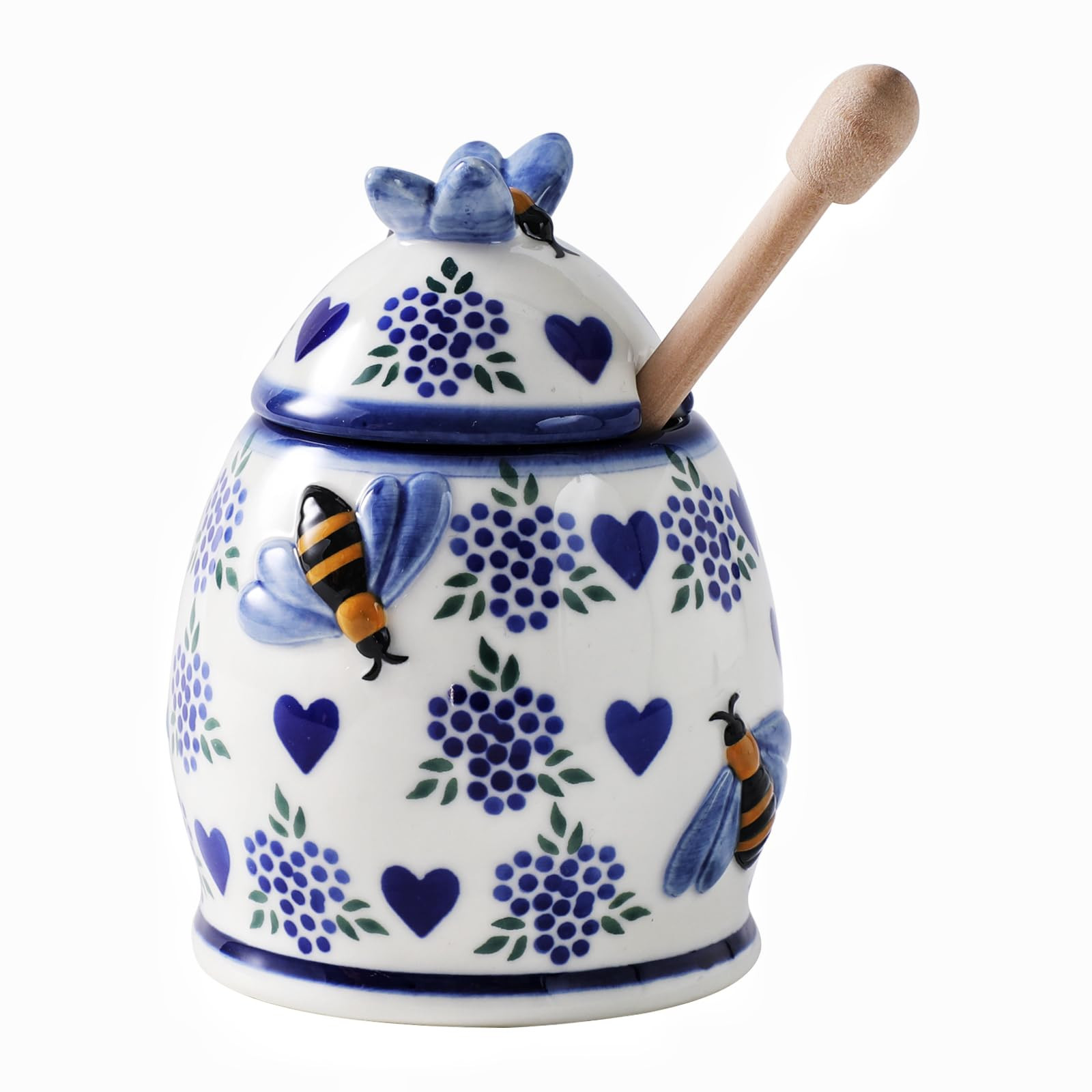 ZOOBEE Ceramic Honey Pots with Dipper and Lid Farmhouse Style,10oz Honey Jar with Dipper,Handpain... | Amazon (US)