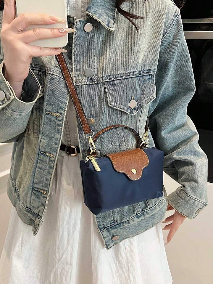 Women's Fabric Nylon Minimalist Messenger Bag, Magnetic Dumpling Crossbody Bag, Casual Cute Fashi... | SHEIN