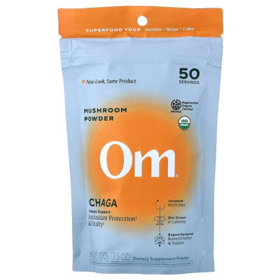 Om Mushrooms Mushroom Powder, Chaga, 3.5 oz (100 g) | Target