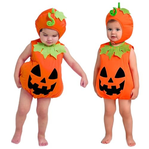 Spooktacular Creations Halloween Baby Pumpkin Costume, Cute Pumpkin Outfit with Hood For Toddler, Infants, Orange Sleeveless Halloween Costume for Dress Up Parties (6-12 Months) | Amazon (US)