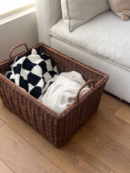 Target basket, amazon blanket feels like barefoot dreams, couch, living room 

#LTKunder100 #LTKhome