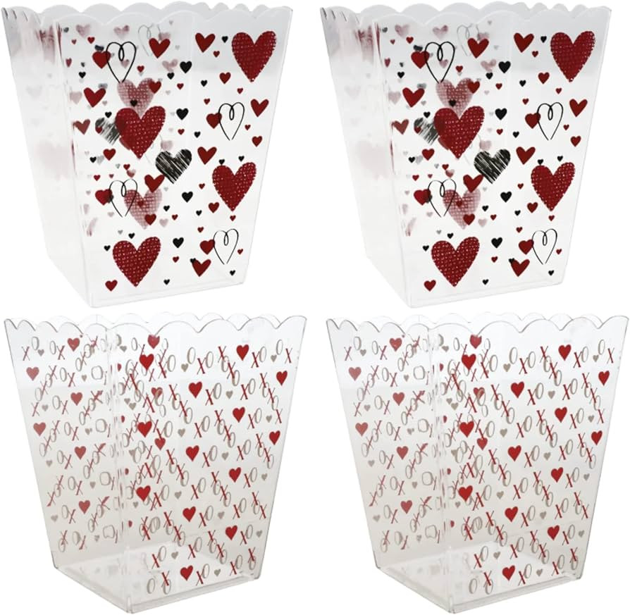GS Valentine's Day Popcorn Buckets, Hearts Treat Candy Tub, Reusable Decorative Cups for Home Mov... | Amazon (US)
