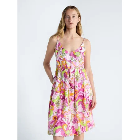 Free Assembly Women's and Women's Plus Sleeveless Printed Silk Dress, Sizes XS-4X | Walmart (US)