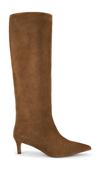 Kiki Kitten Heel Boot in Tan Suede | Revolve Clothing (Global)