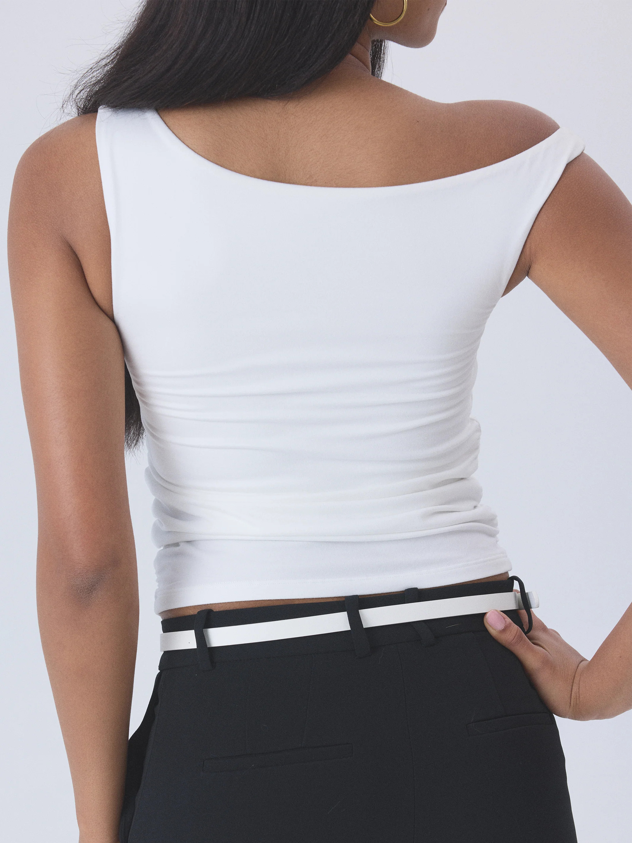 Solid Asymmetric Off The Shoulder | Klassy