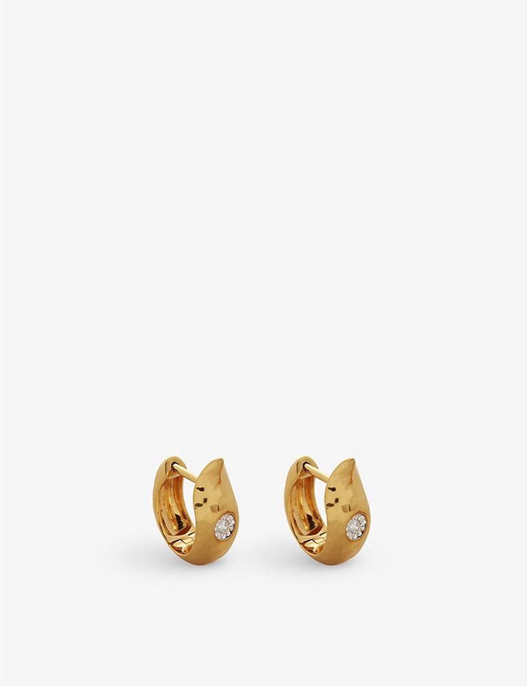 Deia 18ct gold-plated vermeil sterling silver and diamond earrings | Selfridges