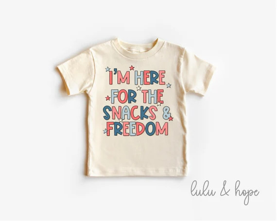 Funny Toddler Retro 4th of July Shirt Snacks and Freedom | Etsy | Etsy (US)