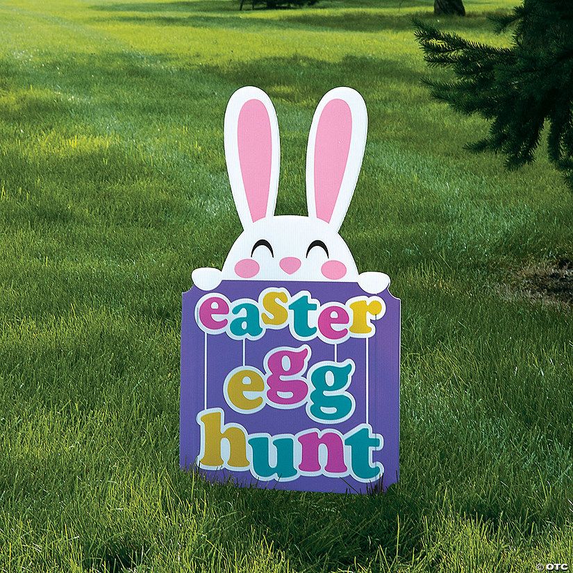 15 1/2" x 26 1/2" Easter Egg Hunt Yard Sign | Oriental Trading Company