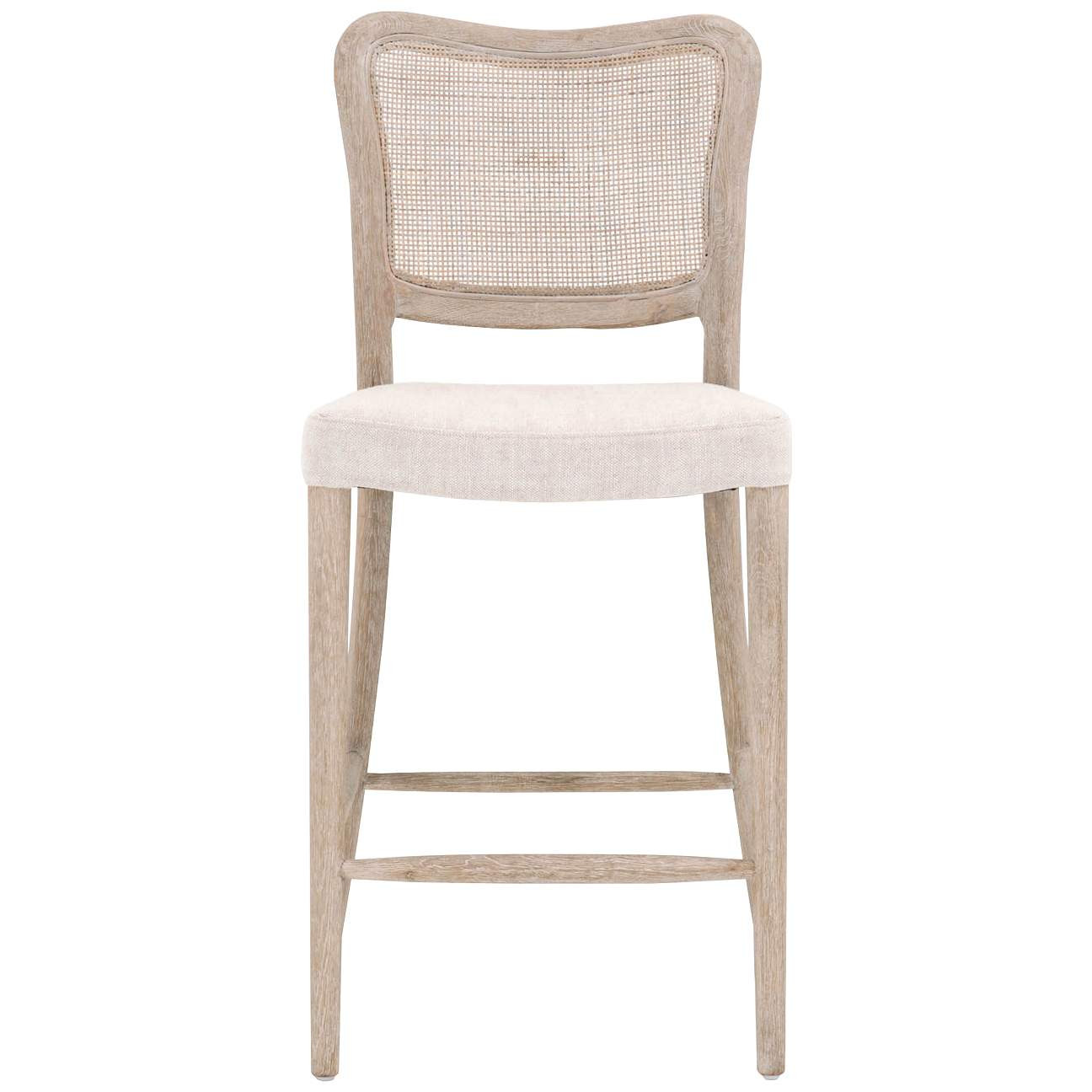 Cela 25" Bisque and Natural Gray Counter Stool | Lamps Plus