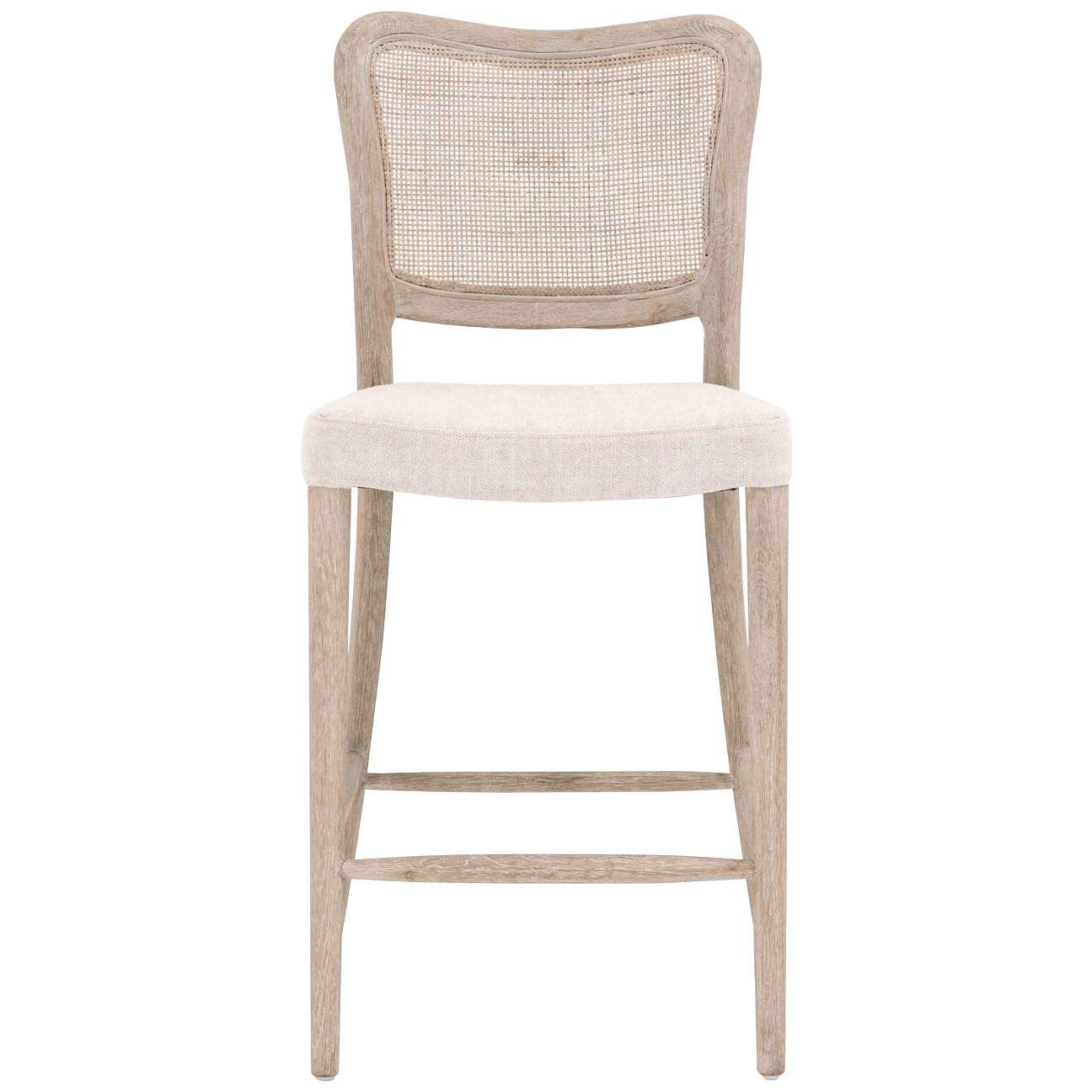 Cela 25" Bisque and Natural Gray Counter Stool | Lamps Plus