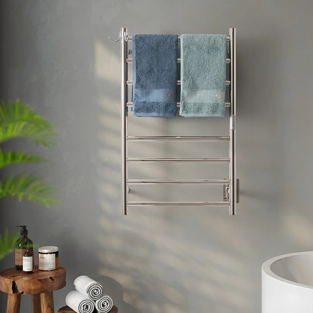 8 Bars Straight Electric Towel Warmer Wall Mounted 3 Working Modes HR022B041 | Wayfair North America