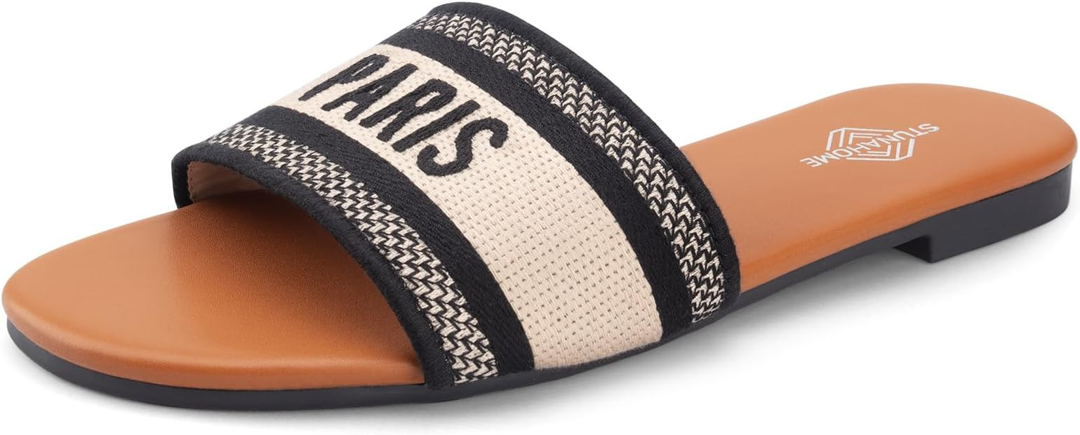 Summer Flat Sandals for Women Fashion slide Sandals Womens 2024 | Amazon (US)
