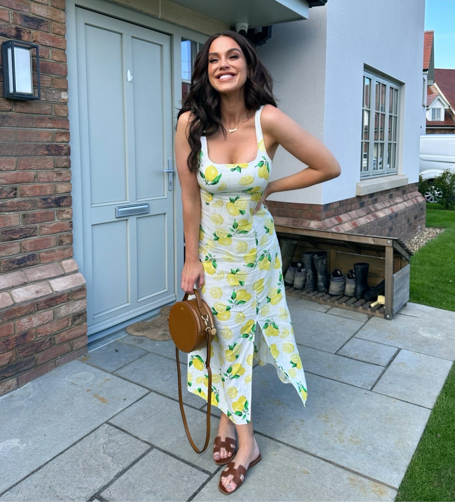 slim fit dress slacks Green PU Asymmetric Neck Midaxi Dress Vicky Pattison EDIT main image 1