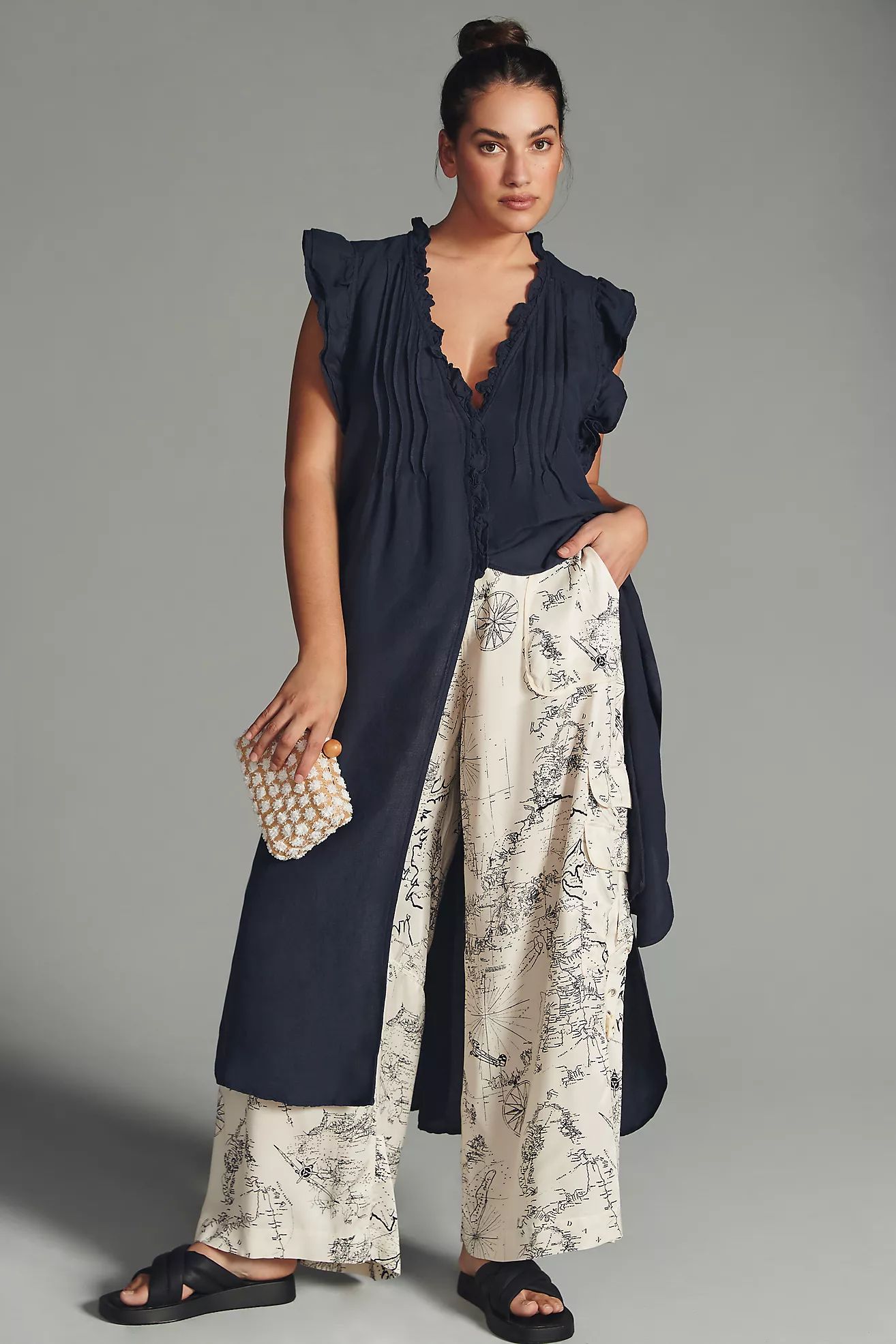 By Anthropologie Long Ruffled Tunic | Anthropologie (US)