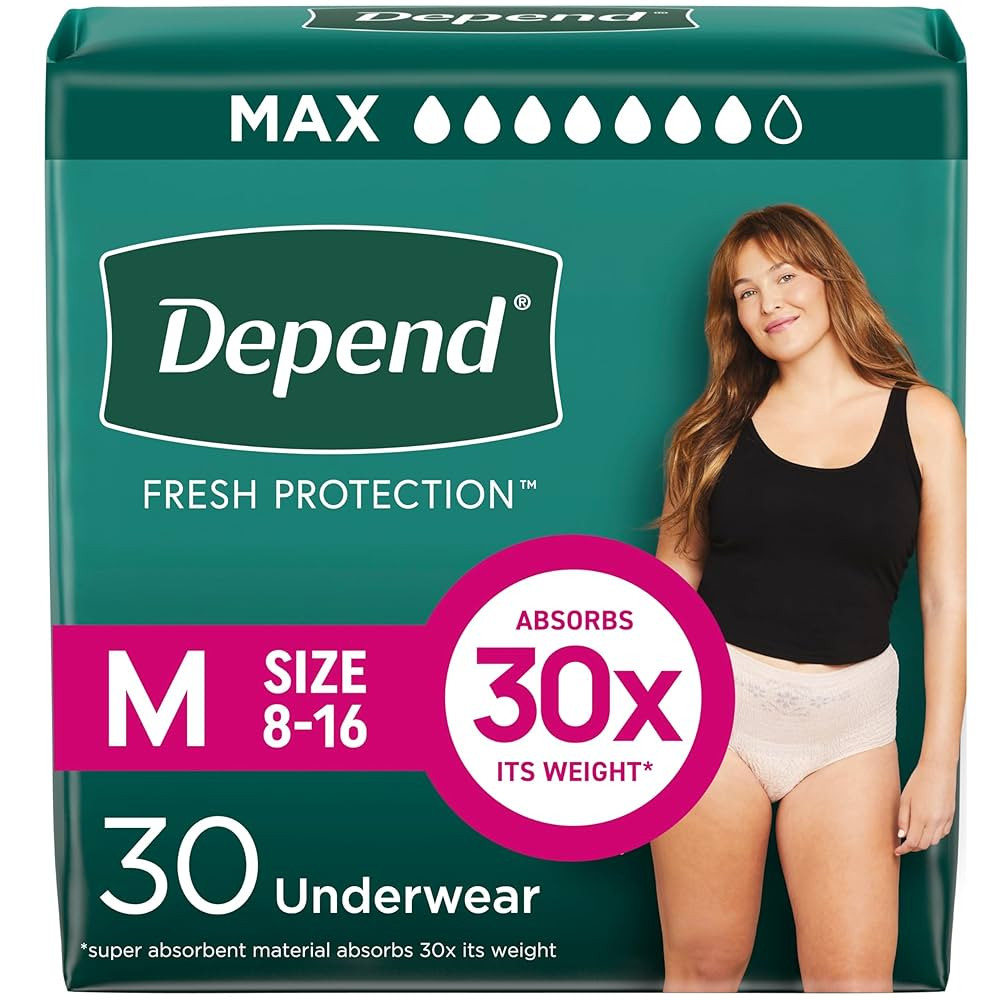Depend Fresh Protection Adult Incontinence & Postpartum Bladder Leak Underwear for Women, Disposa... | Amazon (US)